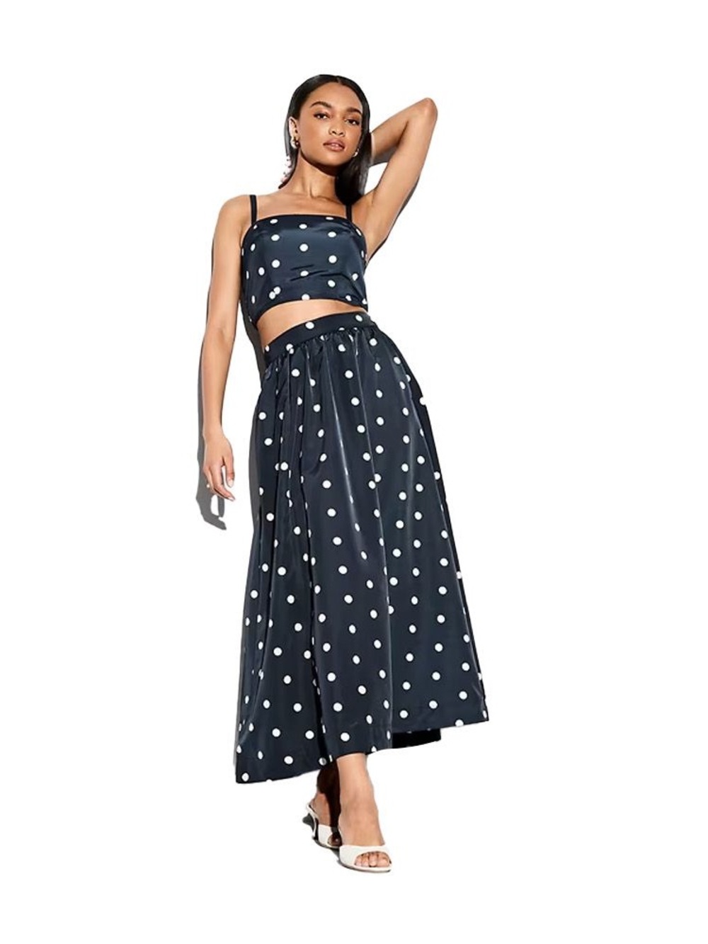 Old Navy Taffeta Cropped Tank Top and Elastic High-Waisted Skirt L
